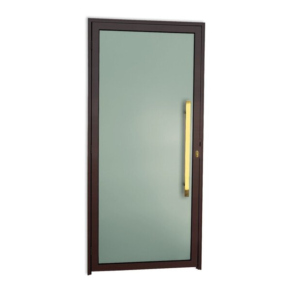 Porta De Aluminio 210x90cm Com Puxador Super Murano Abertura