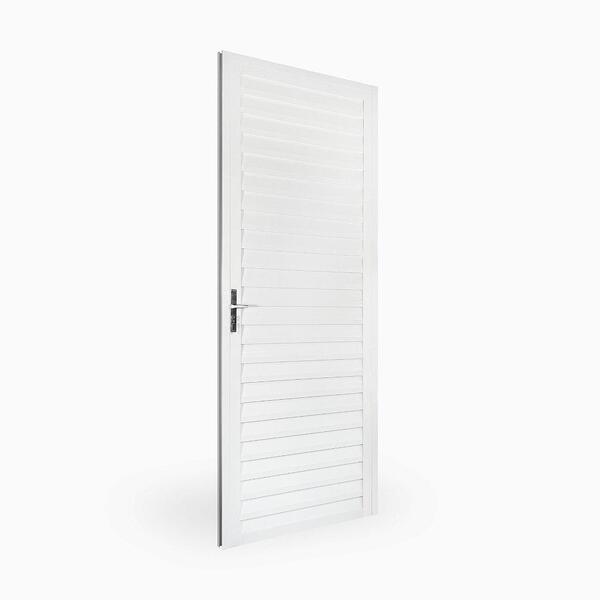 Porta De Alumínio Aluvid Veneziana Branco Direita - 210x80