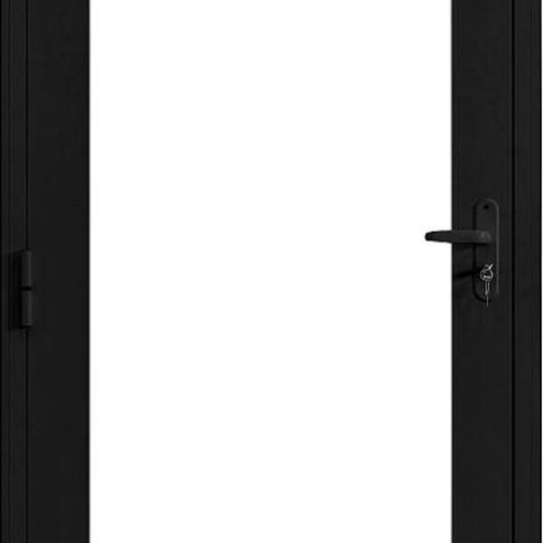 Porta De Alumínio America Vidro Liso Preto Maxx D - 210x110