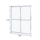 Porta De Aluminio Balcão 210x160cm 2 Folhas Com Vidro Liso E