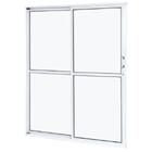 Porta De Aluminio Balcão 210x160cm 2 Folhas Com Vidro Liso E