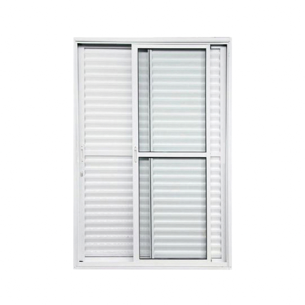 Porta De Alumínio Balcão 3 Folhas Branca Linha 25 Com Fechadu