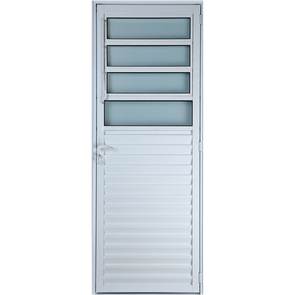 Porta De Alumínio Basculante 2,10 X 0,70 Direita Vidro Mini B