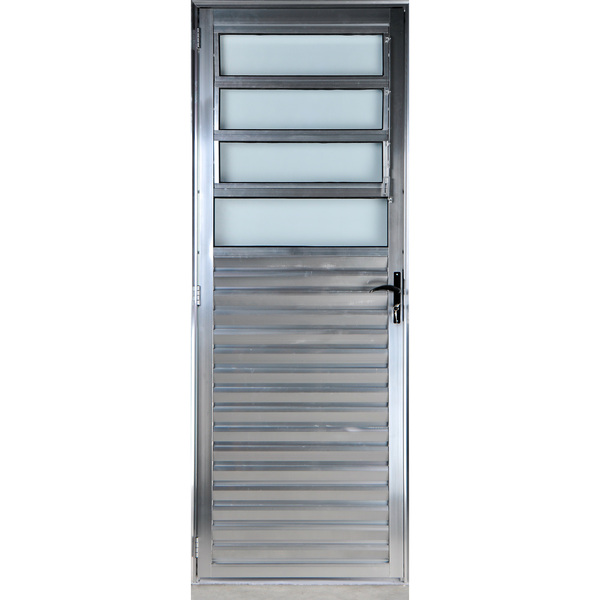 Porta De Alumínio Basculante 2,10 X 1,00 Direita Vidro Mini B