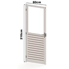 Porta De Alumínio Basculante 210x80cm Com Vidro Liso Batente