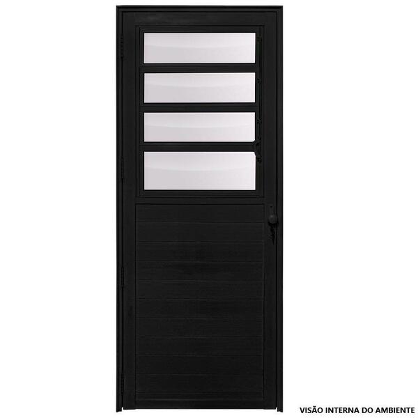 Porta De Alumínio Basculante Lambril Max Preto "d" 210x100