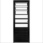 Porta De Alumínio Basculante Preto Maxx Esquerda 210x70