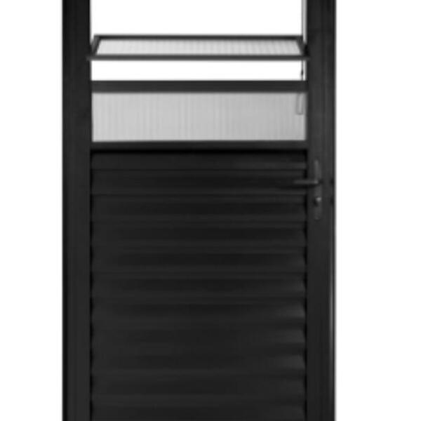 Porta De Alumínio Basculante Preto Maxx Esquerda - 210x90