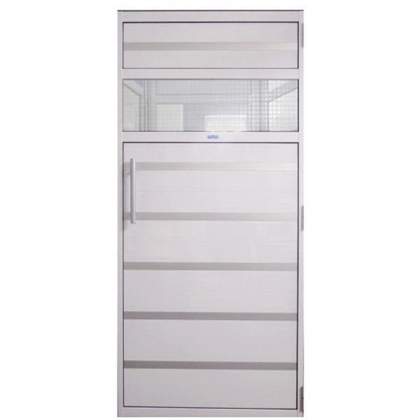 Porta De Alumínio Branco Com Contramarco 0,99x1,99 M Para Sau