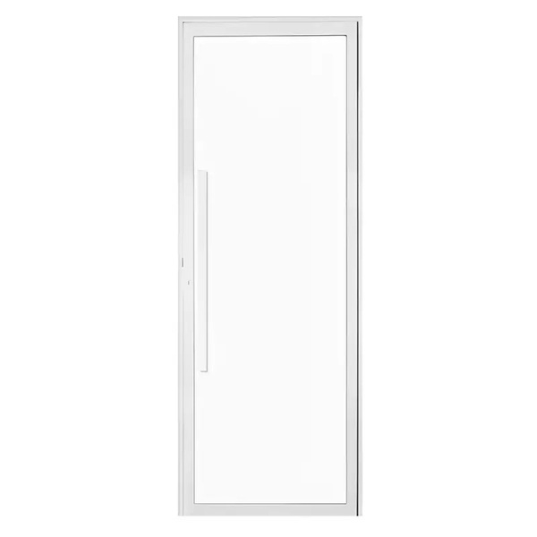 Porta De Alumínio Branco Com Vidro Inteiro 8mm E Pux. Cmc Ele