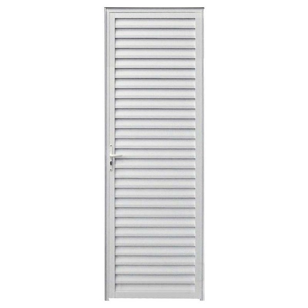 Porta De Alumínio Branco Palheta Hale Esquadrias - Lado Direi