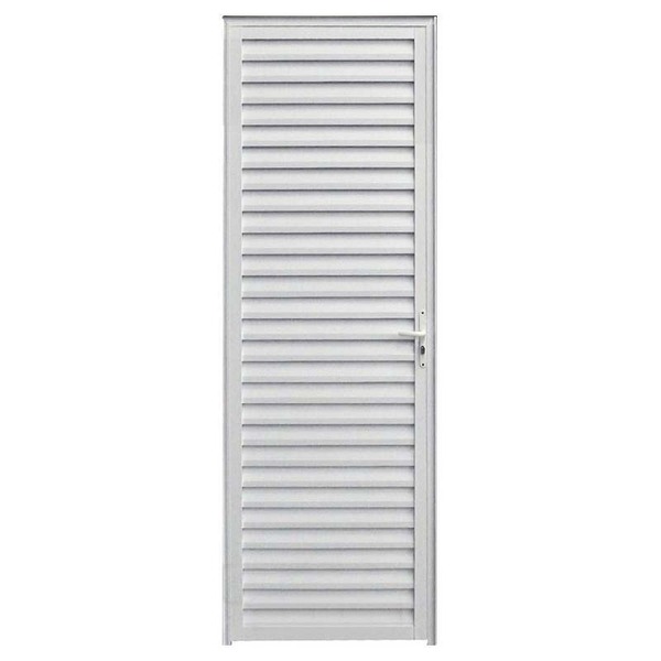 Porta De Alumínio Branco Palheta Hale Esquadrias - Lado Esque