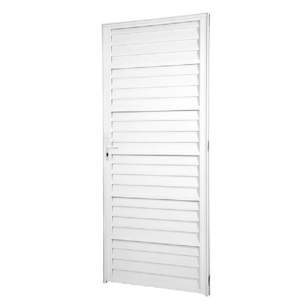 Porta De Alumínio Branco Palheta Ventilada Atlântica Fortline