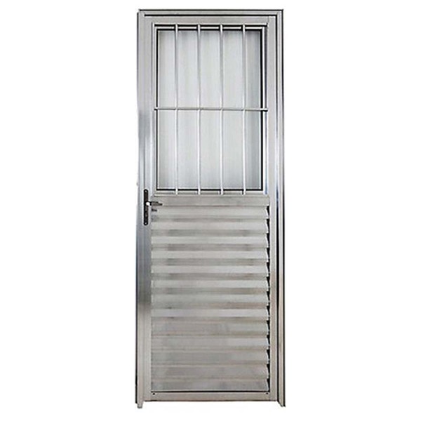 Porta De Alumínio Brilhante De Entrada Social Cmc Modular - L