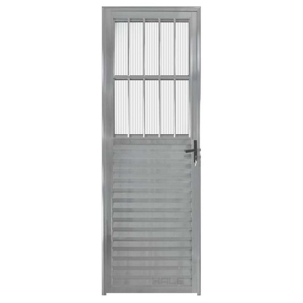 Porta De Alumínio Brilhante De Entrada Social Hale Esquadrias