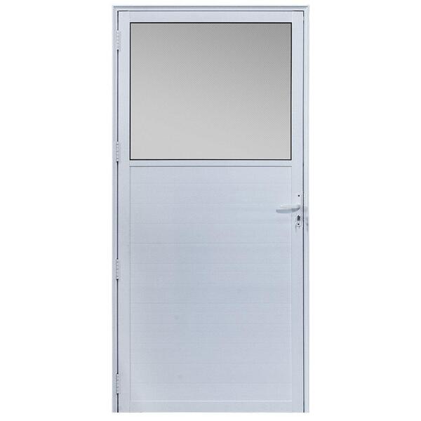 Porta De Alumínio C/vidro Fixo Lambril Maxx Direita - 210x100