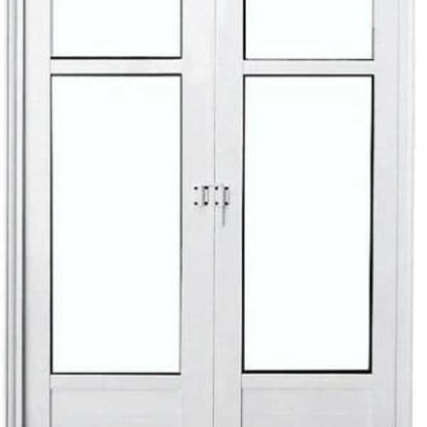 Porta De Aluminio Camarão Lambril Vidro Mini Boreal Com Trinc