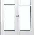 Porta De Aluminio Camarão Lambril Vidro Mini Boreal Com Trinc