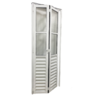 Porta De Alumínio Camarão Palheta Branco Com Vidro Linha 25 -