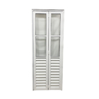 Porta De Alumínio Camarão Palheta Branco Com Vidro Linha 25 -