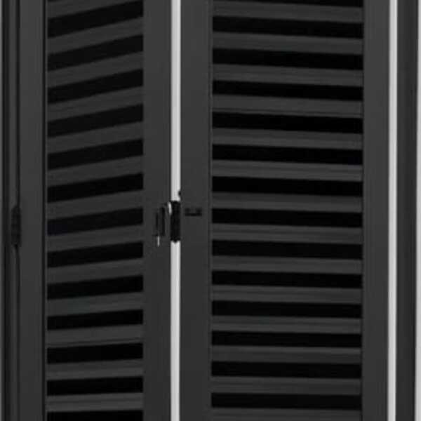 Porta De Aluminio Camarão Palheta C/trinco Linha Premium Preto