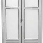 Porta De Aluminio Camarão Palheta Vidro Mini Boreal Com Trinc