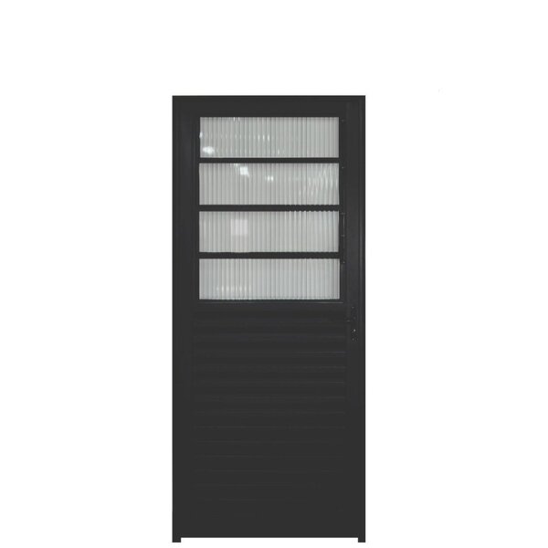 Porta De Alumínio Com Basculante 210x80cm Lado Esquerdo Hale