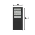 Porta De Alumínio Com Basculante 210x90cm Hale Esquadrias Abe