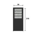 Porta De Alumínio Com Basculante 210x90cm Lado Direito Hale E