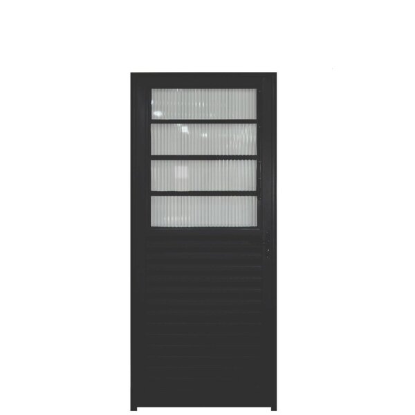 Porta De Alumínio Com Basculante 210x90cm Lado Direito Hale E