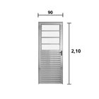 Porta De Alumínio Com Basculante 210x90cm Lado Esquerdo Hale