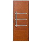 Porta De Alumínio Com Friso Lambril Max Madeiro "d" 210x85