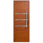 Porta De Alumínio Com Friso Lambril Max Madeiro "d" 210x90