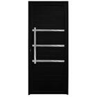 Porta De Alumínio Com Friso Lambril Max Preto "d" 210x90