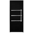 Porta De Alumínio Com Friso Lambril Max Preto "e" 210x70