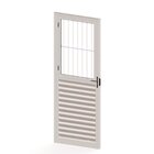 Porta De Alumínio Com Postigo 210x80cm Com Vidro Liso Batente