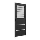 Porta De Aluminio Com Postigo 210x85cm Com Grade Abertura Esq