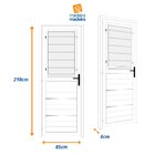 Porta De Aluminio Com Postigo 210x85cm Com Grade Abertura Esq