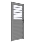 Porta De Aluminio Com Postigo 210x85cm Laminada Abertura Dire