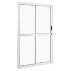 Porta De Alumínio De Correr 210x140cm Com 2 Folhas 1 Fixa Com