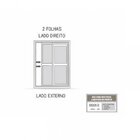 Porta De Alumínio De Correr 215x150cm 3 Folhas Com Vidro Luca