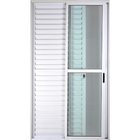 Porta De Alumínio De Correr Balcão 3 Folhas Móveis 2,10 X 1,2