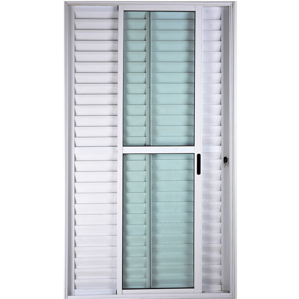 Porta De Alumínio De Correr Balcão 3 Folhas Móveis 2,10 X 1,2
