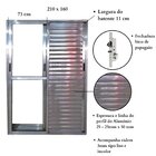 Porta De Alumínio De Correr Balcão 3 Folhas Móveis 2,10 X 1,6