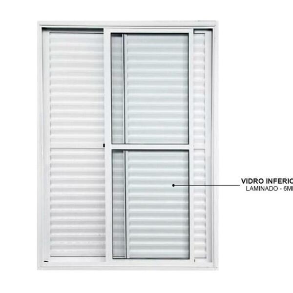 Porta De Alumínio De Correr Balcão 3 Folhas Vidros Temperado