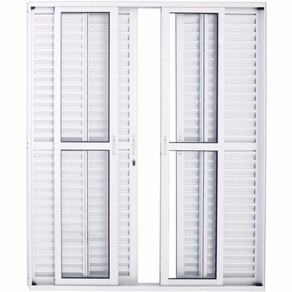 Porta De Alumínio De Correr Balcão 6 Folhas 2,10 X 1,80 Branc