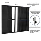 Porta De Alumínio De Correr Balcão 6 Folhas Preta Linha 25 Co