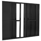 Porta De Alumínio De Correr Balcão 6 Folhas Preta Linha 25 Co