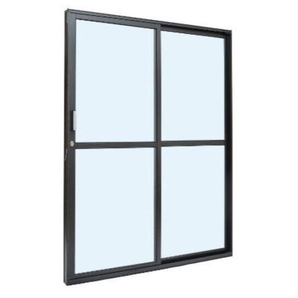 Porta De Alumínio De Correr Com 2 Folhas Preto 210x160 - Esqu