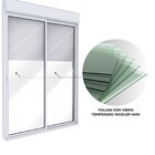 Porta De Alumínio De Correr Lateral 2 Folhas Persiana Integra